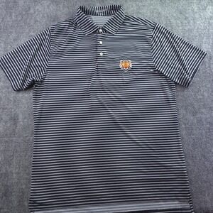 B Draddy Sport Tigers / Bengals Polo Medium Blue / Black Striped Performance